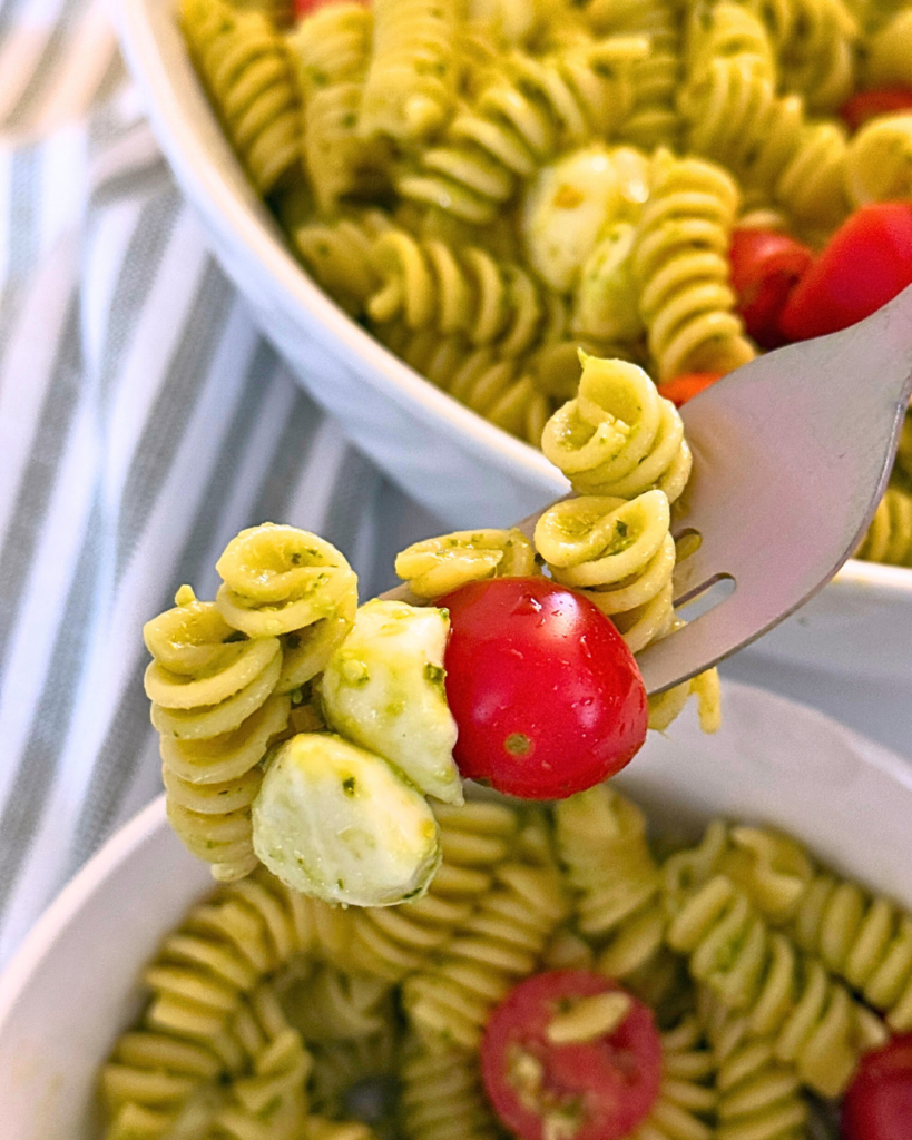 forkful of pasta salad
