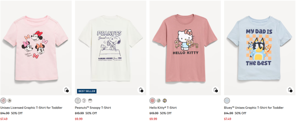 Old Navy Tees on Sale