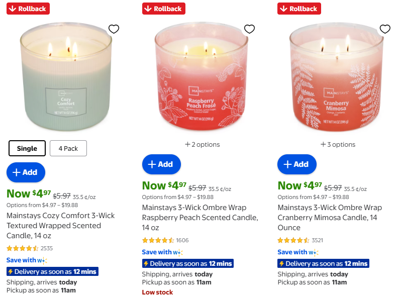 Mainstay Candles Sale