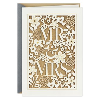 mr and mrs lace hallmark card