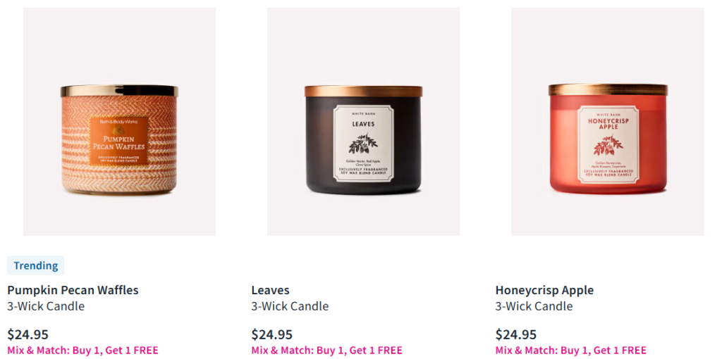 Bath and Body Works Candle Sale