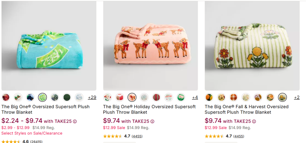 The Big One Throws Sale