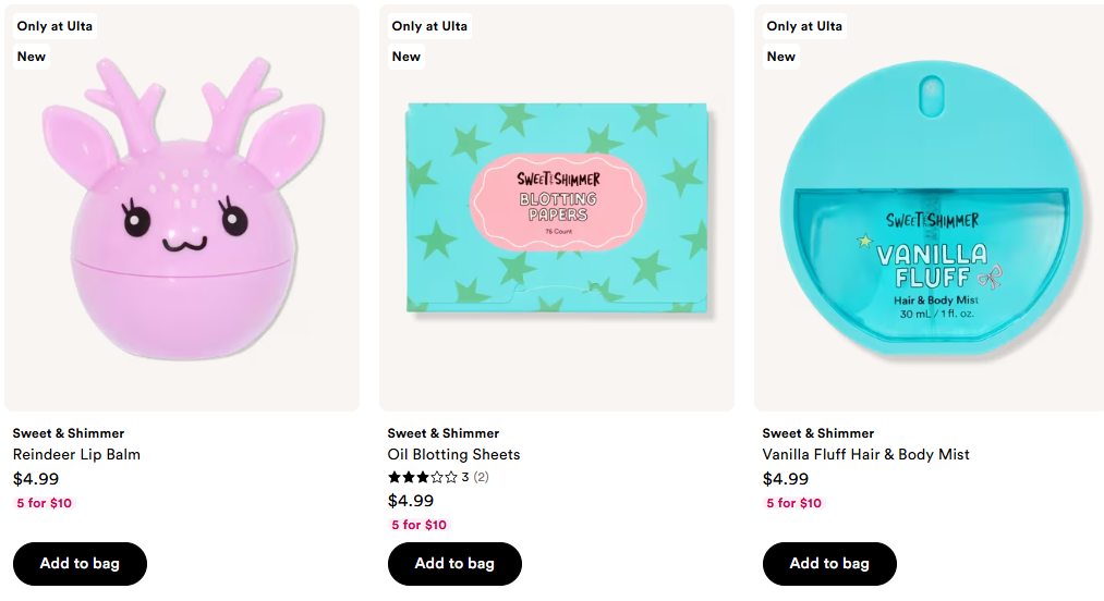 Ulta Sweet and Shimmer Deals